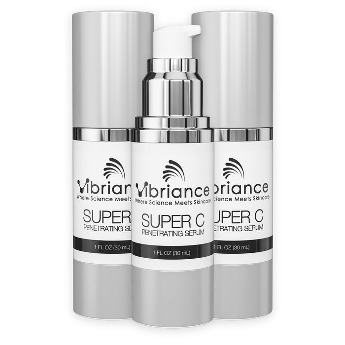 Vibriance Super C Serum for Mature Skin, Made in USA, All-In-One Formula Hydrates, Firms, Lifts, Smooths, Targets Age Spots, Wrinkles, Vitamin C Serum; 1 fl oz - Pack of 3