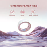 femometer Ring for Fertility and Ovulation Tracking, Wearable Finger Temperature Monitoring Sensor with App Auto-Sync, Period and Sleep Analysis, Rechargeable Design, Waterproof, Size 8