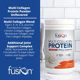 Bariatric Fusion Unflavored Multi Collagen Protein Powder | Hydrolyzed Collagen Peptides Powder Plus Joint Support Complex of MSM and Glucosamine | Type 2 | Dairy, Gluten & Soy Free | 30 Servings