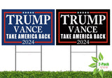 WENWELL Trump Vance 2024 Yard Signs 2-Pack – Double-Sided,Waterproof,UV Resistant,12x18 Inchs with Metal H-Stakes – Donald Trump JD Vavce Campaign Rally Placard Outdoor Lawn Decoration