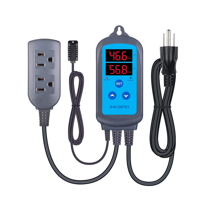 INKBIRD Humidity Controller IHC200 Inkbird Humidistat Mushroom Greenhouse Pre Wired Outlet Dual Stage Humidifier Dehumidifier.