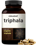 NatureBell Triphala Capsules Supplement, 1,500mg Per Serving | Made with Organic Amla, Bibhitaki, Haritaki Fruit Powder – Supports Digestive Health – Double Strength, Non-GMO