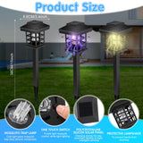 Qualirey Solar Bug Zapper Outdoor 2 in 1 Solar Mosquito Fly Killer Waterproof LED Insect Zapper and Lighting Mosquito Repellent Lamp for Outdoor Garden Patio Yard Lawn (Warm and Purple Light)