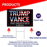 Trump Vance 2024 Yard Signs,18x12In Double-Sided "Trump Vance Make America Great Again" Campaign Signs With H-Stakes Trump Vance Placard Sign For Outdoor Garden Lawn Parade Handheld Rally Decorations