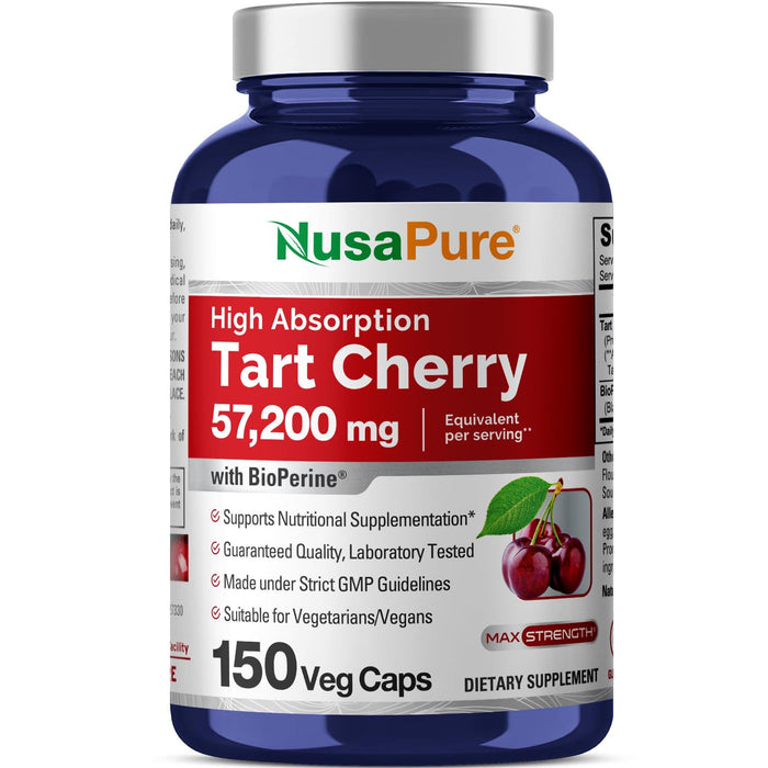 NusaPure Tart Cherry 57,200mg per Caps, 150 Count, Vegan, Non-GMO, Gluten Free