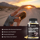 Vitacook Collagen Peptides Complex, Type I, II, III, 2025 MG, Hydrolyzed Multi Collagen, VC, Biotin, HA, Turmeric & Black Pepper, for Skin, Hair, Nails, Joints, 90 Caps