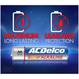 ACDelco 100-Count AA Batteries, Maximum Power Super Alkaline Battery, 10-Year Shelf Life, Reclosable Packaging