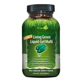 Irwin Naturals Men's Living Green Liquid-Gel Multi - 70 Essential Nutrients, Full-Spectrum Vitamins, Wholefood Blend - Targeted Adrenal & Brain Support - 90 Liquid Softgels