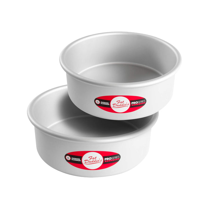 Fat Daddio's PRD-83SET Anodized Aluminum Round Cake Pans, 2 Piece Set, 8 x 3 Inch