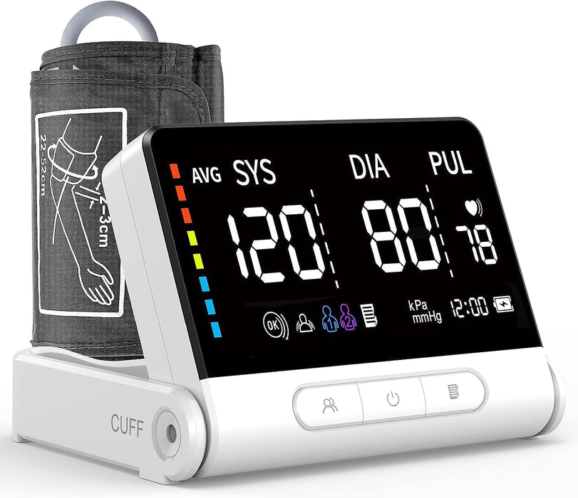 Blood Pressure Monitors for Home Use, Automatic Upper Arm Blood Pressure Monitor 4.5-inch Large Display, Rechargeable Blood Pressure Machine with Wide Range Cuff 8.7”-16.5”, Stores Up to 198 Reading