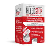 BleedStop™ First Aid Powder for Blood Clotting, Trauma Kit, Blood Thinner Patients, Camping Safety, and Survival Equipment for Moderate to Severe Bleeding Wounds or Nosebleeds 5 Pack 15g