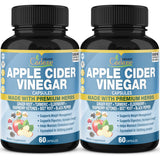 2 Packs Apple Cider Vinegar Extract Capsules 5050mg, 4 Months Supply & Ginger, Turmeric Curcumin, Elderberry, Raspberry, Beet Root, Pepper | Immune System, Digestion Funtion Supports