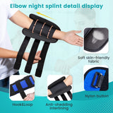 Elbow Brace for Ulnar Nerve Entrapment Cubital Tunnel Syndrome for Women and Men, Arm Splint Left & Right Elbow Support Immobiliser for Straighten Arms to prevent Elbow Bending While Sleeping - S/M