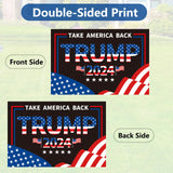 Probsin Trump 2024 Yard Sign with Metal H Stakes Double Sided 16" x 24" Trump Take America Back Black Signs Voted for Trump Outdoor Decorations for Indoor Outdoor Lawn, Garden, Window, Party Supplies