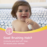 Papablic BabyHandy 2-Stage Sonic Electric Toothbrush for Babies and Toddlers Ages 0-3 Years, Pink