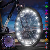 Bike Lights (1 Tire, White) Fun Gift Ideas for Him and Her Presents - Best Unisex Gifts for Adults - Popular Bicycle Decorations for Christmas Top Xmas Bright LED Bulbs for Cool Night Rides