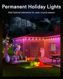 Lumary Permanent Outdoor Lights 100ft with 78 LED Lights, RGBAIWW Smart Eaves Lights IP65 Waterproof, Year-Round Outdoor Lighting for Halloween, Christmas, Holiday, Party, APP/Voice/Remote/Control