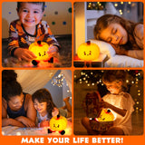 Dylviw Pumpkin Night Light, Cute LED Lamp, Silicone Dimmable Nursery Nightlight for Kids, Silicone Rechargeable Bedside Touch Lamp, Funny Office Desk and Halloween Decor Toy for Woman and Kids