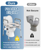 HOMLAND Raised Toilet Seat with Handles, Toilet Seat Riser for Seniors with Adjustable Height & Width, FSA/HSA Eligible 400lb Handicap Elevated Toilet Seat for Elderly, Pregnant, Fit Any Toilet