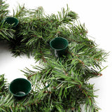 Artificial Evegreen Pine Christmas Advent Wreath Kit - Set Includes a Wreath of Faux Pine Greenery with Metal Candle Holders and a Box of 4 Advent Candles by Factory Direct Craft