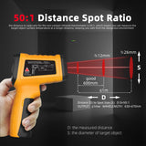 BSIDE Infrared Thermometer Pyrometer 50:1 Industrial Temperature Gun -58℉~2552℉(-50℃~1400℃) IR Laser Thermometer, High Temp Non-Contact Digital Thermometer for Furnace Smelt Forge