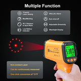 Infrared Thermometer Pyrometer -58℉ to 1796℉(-50~980°C), 30:1 Non Contact Digital Laser Thermometer Temperature Gun for Cooking, Home Repairs, High and Low Temperature Alarm, Adjustable Emissivity