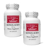 Ecological Formulas 600 mg Monolaurin - Two Individually Sealed Bottles 180 Count