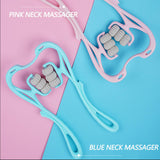 WTSTRIPS Neck Massager Roller, Handheld Massager with Upgrade 6 Balls Massage Point, Shoulder Massager, Neck Pain Relief Massager for Deep Tissue in Neck, Back, Shoulder, Waist, and Legs (Pink)