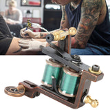 Coil Tattoo Machine, Antique Brass 10 Wraps Body Art Tattoo Machine Tattoo Tattoo Machines Antique Copper Wire Cutting Tattoo Machine For Tattoo Machines Fine Coil Machine 10 Coil