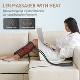 FIT KING Leg Massager for Circulation Calf Massager with Heat 3 Modes 3 Intensities Helpful for Pain Relief RLS Edema and Muscles Relaxation - Great Gift for Wife Parents Friends