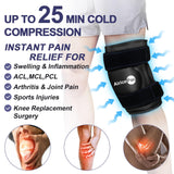 AiricePac 2 Ice Pack for Knee Pain Relief, Reusable Gel Ice Wrap for Injuries, Swelling, Knee Replacement Surgery, Cold Compress Therapy for Arthritis, Meniscus Tear and ACL, Black