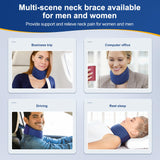 CozyHealth Neck Brace for Neck Pain and Support, Soft Neck Support Relieves Pain & Pressure in Spine for Women & Men, Wrap Align Stabilize Vertebrae Foam Cervical Collar for Sleeping (GBlue, M, 3.5" Middle Height)