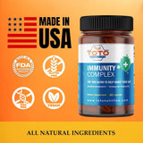 TotoNutrition Immunity Support Booster with Vitamin C, D, Elderberry, Echinacea, Zinc, Quercetin, Curcumin, Ginger, B Vitamins Supplement, Vegan, Gluten Free, No Gelatin