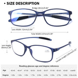 AQWANO Durable Flexible TR90 Reading Glasses - Lightweight Readers Computer Blue Light Blocking Anti Glare Filter UV Protect for Women Men, 2.0