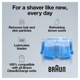 Braun Clean & Renew Refill Cartridges CCR, Replacement Shaver Cleaner Solution for Clean&Charge Cleaning System, Pack of 6