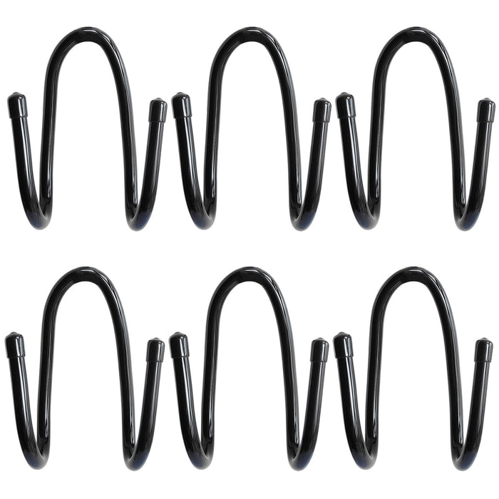RUZUO 6PCS Chain Link Fence Hooks, Fence Hangers for Leaf Rakes, Pool Poles,Nets,Brushes,Skimmers,Vacuum Hoses etc, Hooks for Chain Link Fence, Black