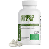 Bronson Ginkgo Biloba Extra Supports Brain Function & Memory Support, 250 Vegetarian Capsules