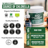 Organic Chlorella Powder - 3 Organic Certifications, Raw Form & Sun Grown - Guaranteed Best Source of Chlorella, Maximum Nutrient & CGF Levels (Chlorella Growth Factor) - 75 Servings (225 gr)