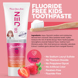 Dr Jen|Kids Toothpaste: 10% Nano Hydroxyapatite Toothpaste Whitening-Fluoride Free Toothpaste Sensitive Teeth Support for Kids-(Strawberry)