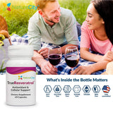 NatureCity True-Resveratrol - 75mg of 98% Pure Veri-te | Trans-Resveratrol Antioxidants Supplement (60 Veggie Capsules) | Anti Aging Supplement | Immune, Bone, and Cognitive Support | Knotweed Free