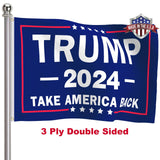 Trump 2024 Flag 3×5 Outdoor Double Sided 3 Ply with 2 Brass Buttonholes Fade Resistant Trump Flags Made in USA - Blue