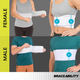 BraceAbility Rib Injury Binder Belt - Universal Broken Rib Brace for Men, Fractured, Cracked Ribs, Rib Cage Compression Wrap for Bruised Ribs Support, Sternum Injury Recovery (Fits 36”-58”)