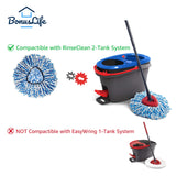 BonusLife 4-Pack Mop Head for O-Ceda RinseClea Spin Mop Refill 2-Tank System Only Easy Cleaning Microfiber Replacement