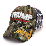 Trump 2024 Hat MAGA Hat Embroidered Take America Back Donald Trump Slogan USA Adjustable Mesh Camo Baseball Cap for Woman Men