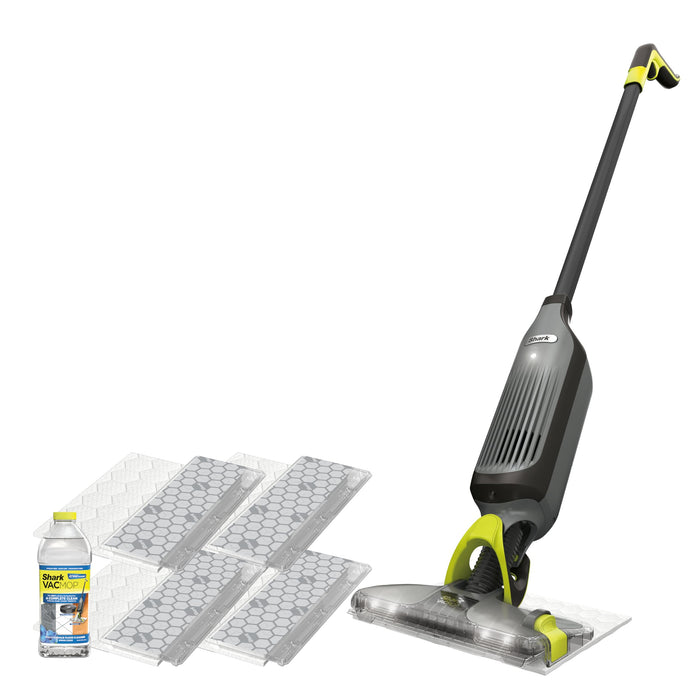 Shark VACMOP Pro Cordless Hard Floor Vacuum Mop with On-Demand Spray and Headlights, includes 4 Disposable VACMOP Pads and a 12oz VACMOP solution, Charcoal Gray, VM252