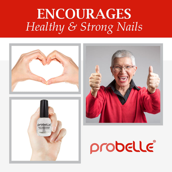 Probelle Nail Strengthening Formula, Nail Growth & Conditioning, Stops Splits, Chips, Cracks & Strengthens Nails, Clear