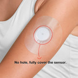 HONYOU Libre Sensor Covers Latex-Free Medical Adhesive Patches for Libre 2/3 Precut CGM Tape with No Glue On The Center Waterproof and Strong Stick for Long Stay 60 Pack