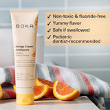 Boka Fluoride Free Toothpaste- Nano Hydroxyapatite, Remineralizing & Whitening- Dentist Recommended for Adult, Kids- Ela Mint, Orange Cream, Watermelon Mint Flavor, 3 Piece Assortment- US Manufactured