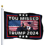 Sicrvos You Missed Trump 2024 Flags 3x5 Outdoor Unique Tapestry For Living Room Wall Art For Parties 3x5 Ft, Birthday Gifts For Friends