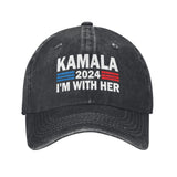 I'm with Her Kamala Vote for 2024 President Kamala Harris Hats Hat Vintage Caps for Men Women t Shirt Tshirt tee Flags Black